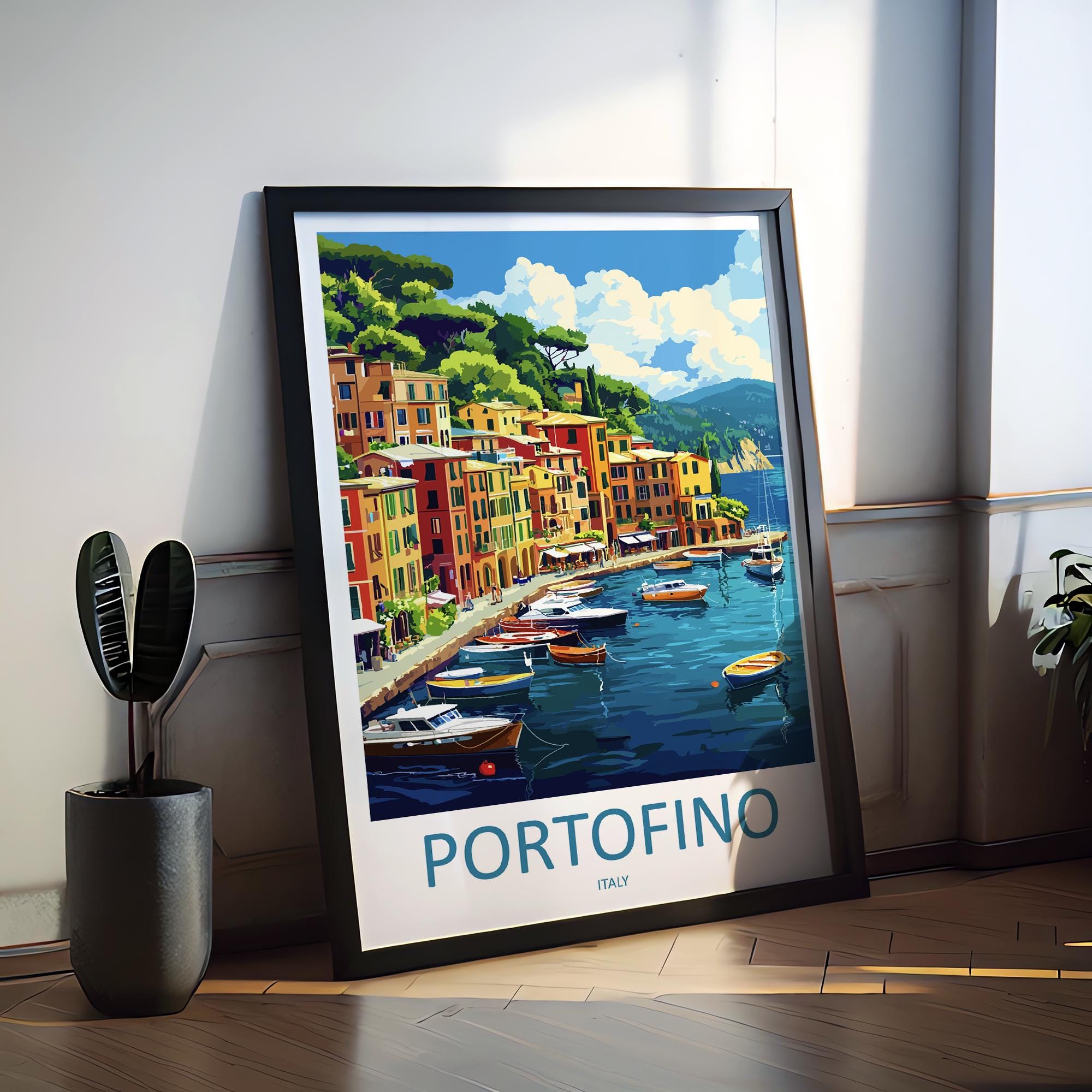 Portofino Travel Print Wall Art Portofino Wall Hanging Home Décor Portofino Gift Art Lovers Italy Art Lover Gift Portofino Print Portofino