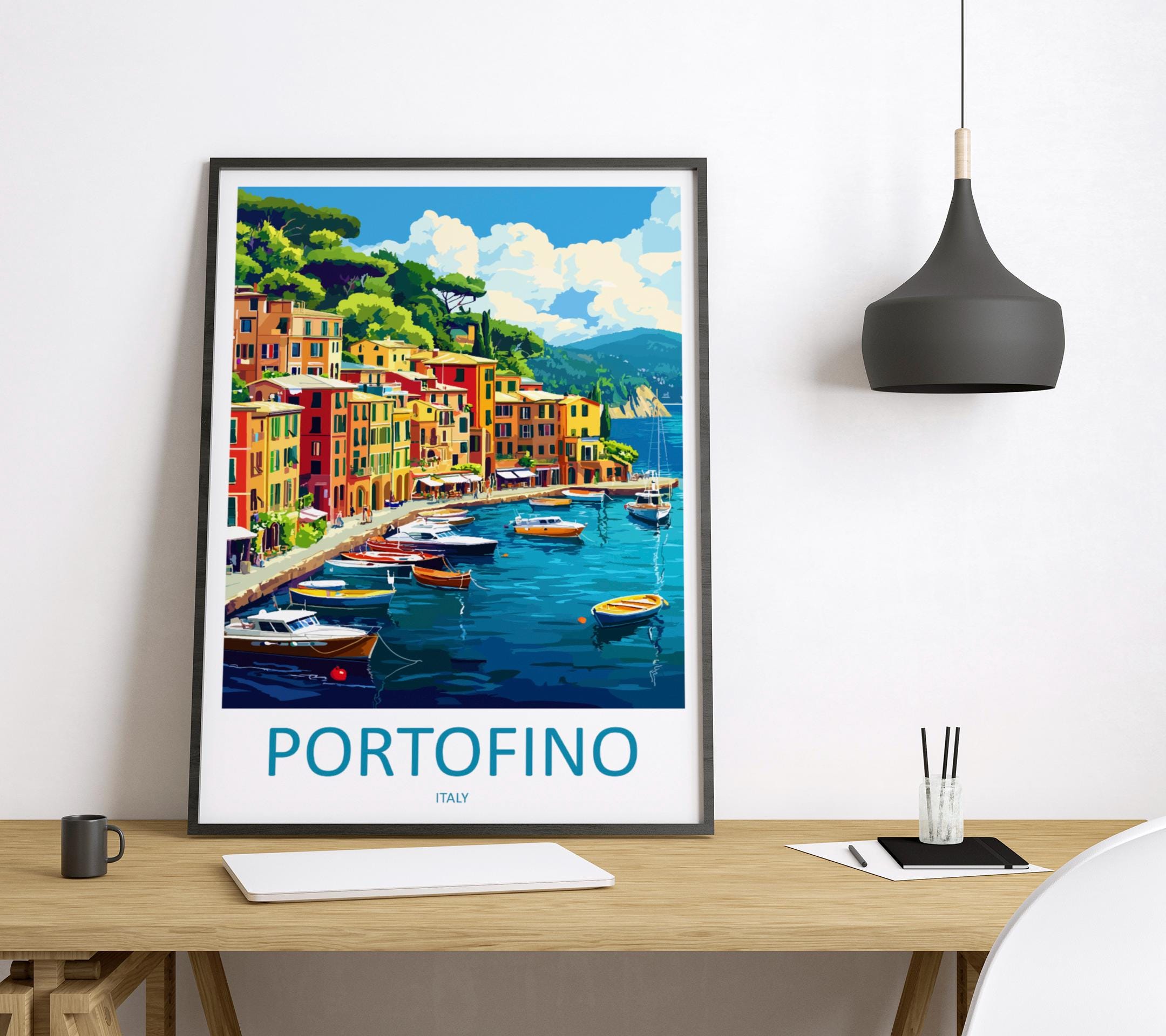 Portofino Travel Print Wall Art Portofino Wall Hanging Home Décor Portofino Gift Art Lovers Italy Art Lover Gift Portofino Print Portofino