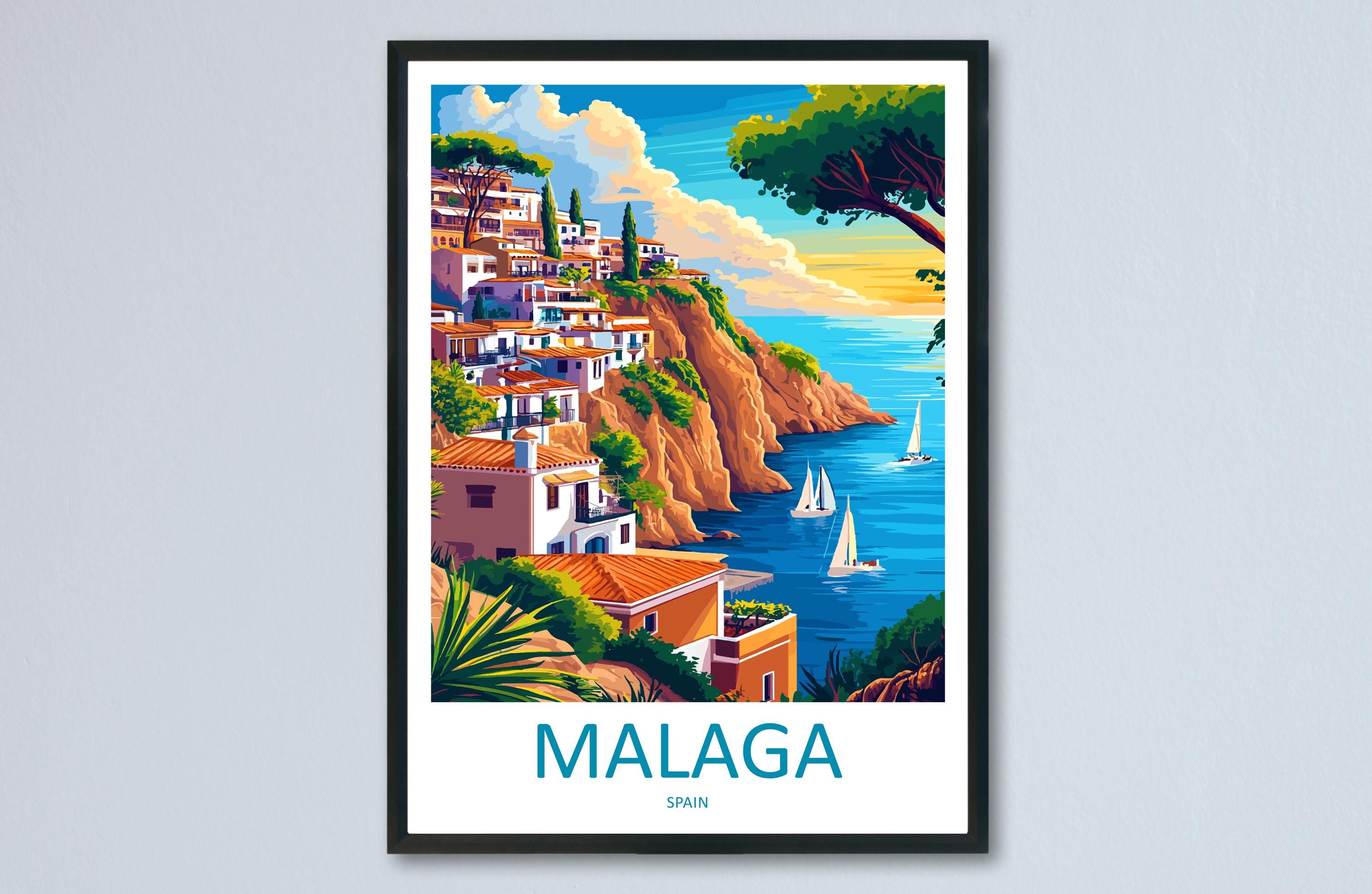 Malaga Travel Print Wall Art Malaga Wall Hanging Home Décor Malaga Gift Art Lovers Spain Art Lover Gift Malaga Wall Décor Malaga Spain Decor