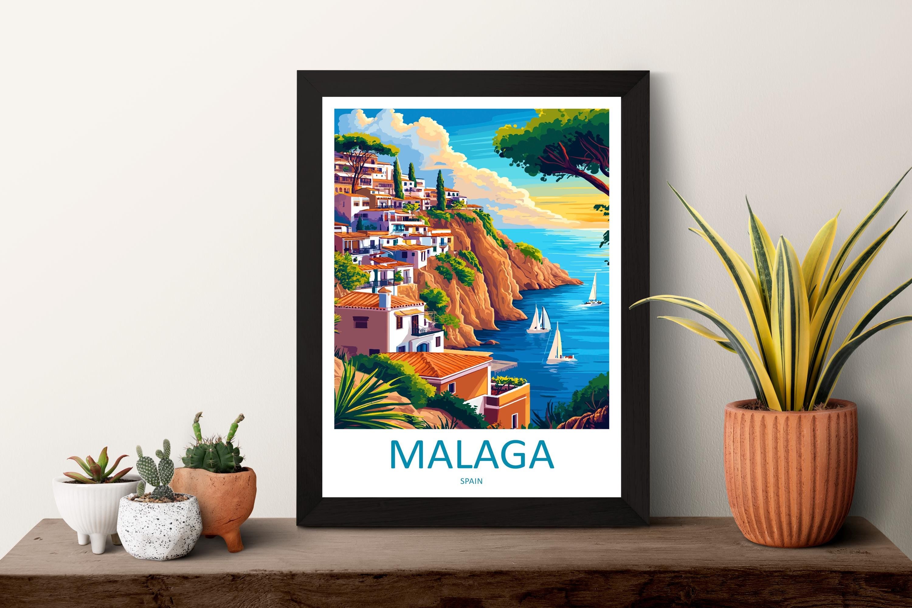 Malaga Travel Print Wall Art Malaga Wall Hanging Home Décor Malaga Gift Art Lovers Spain Art Lover Gift Malaga Wall Décor Malaga Spain Decor