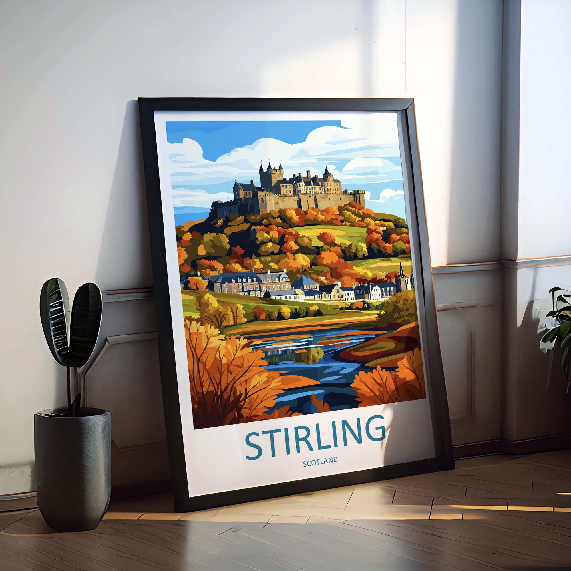 Stirling Travel Print Wall Art Stirling Wall Hanging Home Décor Stirling Gift Art Lovers Scotland Art Lover Gift Stirling Castle City Poster