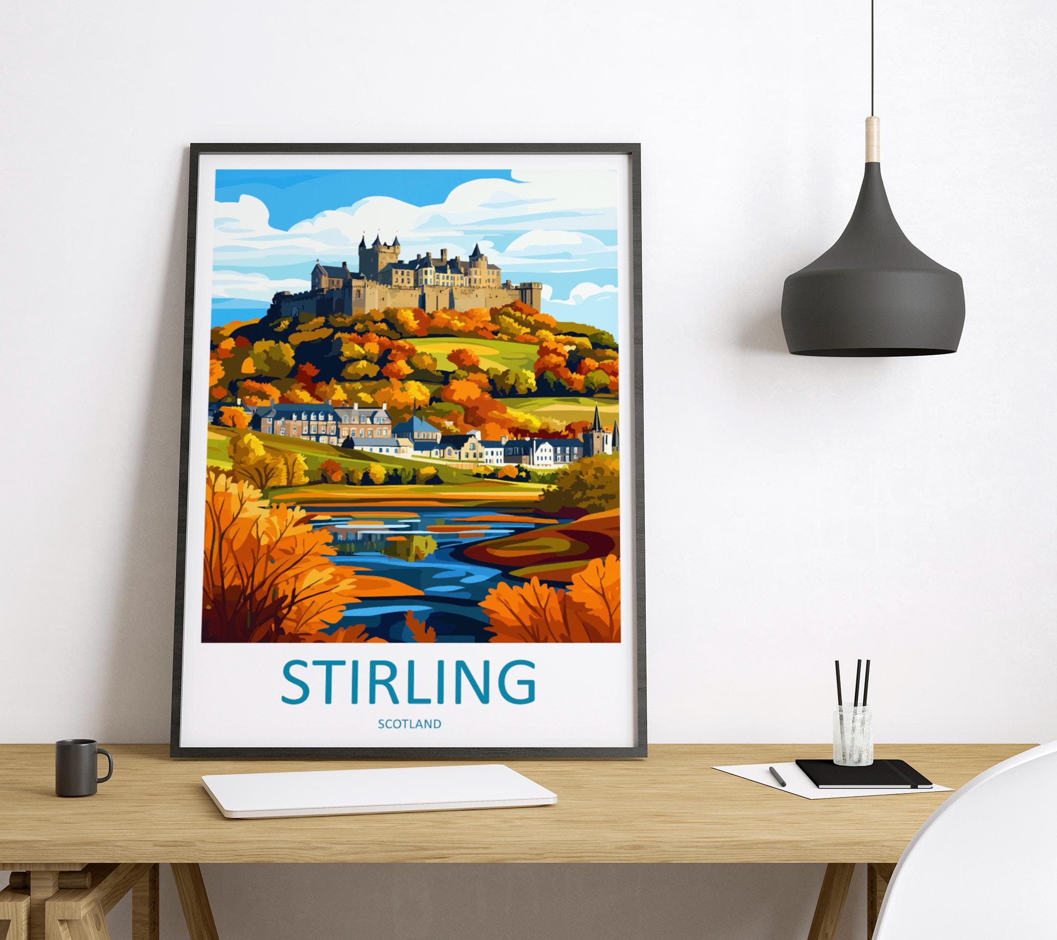 Stirling Travel Print Wall Art Stirling Wall Hanging Home Décor Stirling Gift Art Lovers Scotland Art Lover Gift Stirling Castle City Poster