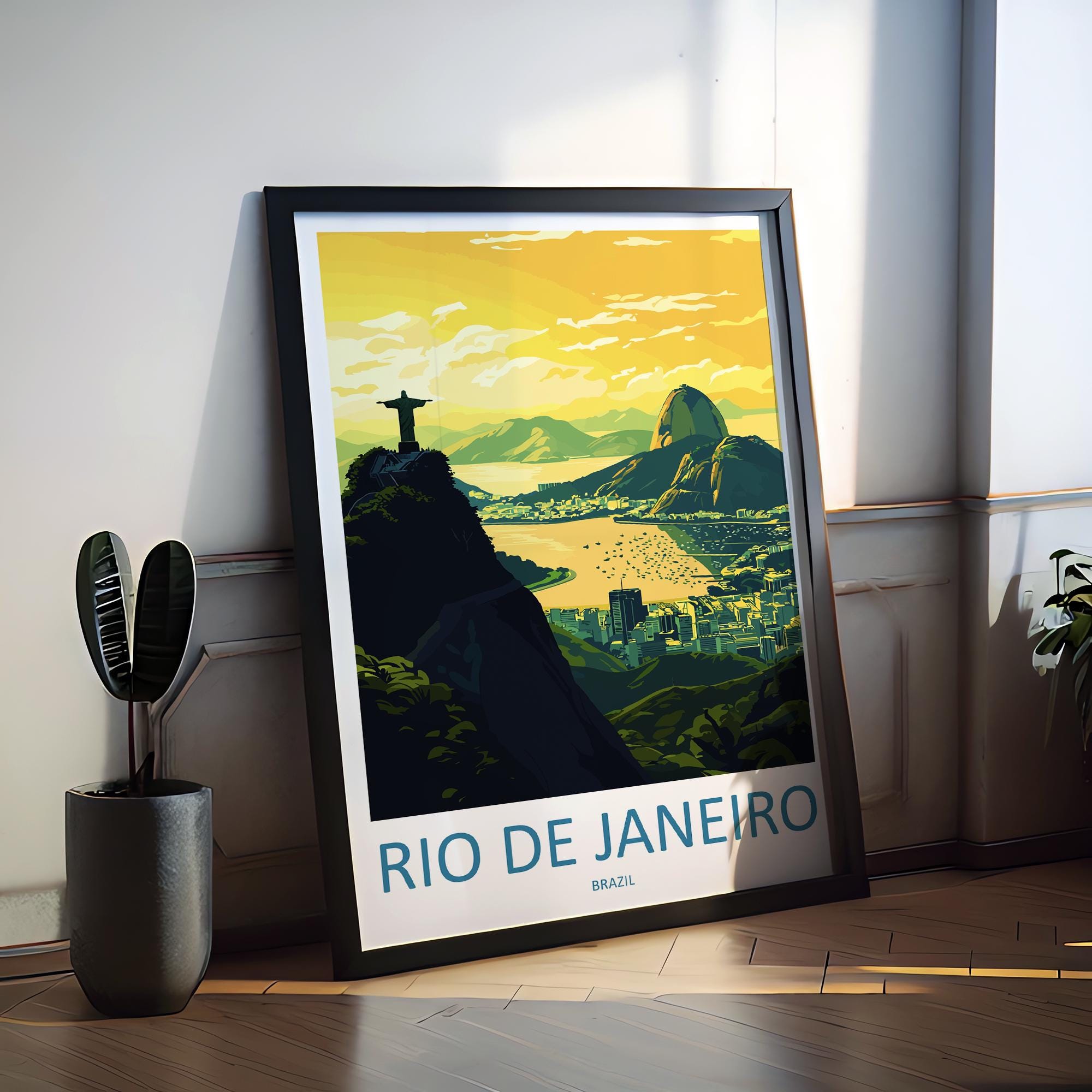 Rio De Janeiro Travel Print Wall Art Rio De Janeiro Wall Hanging Home Decor Rio De Janeiro Gift Art Lovers Wall Art Print Art Brazil Art