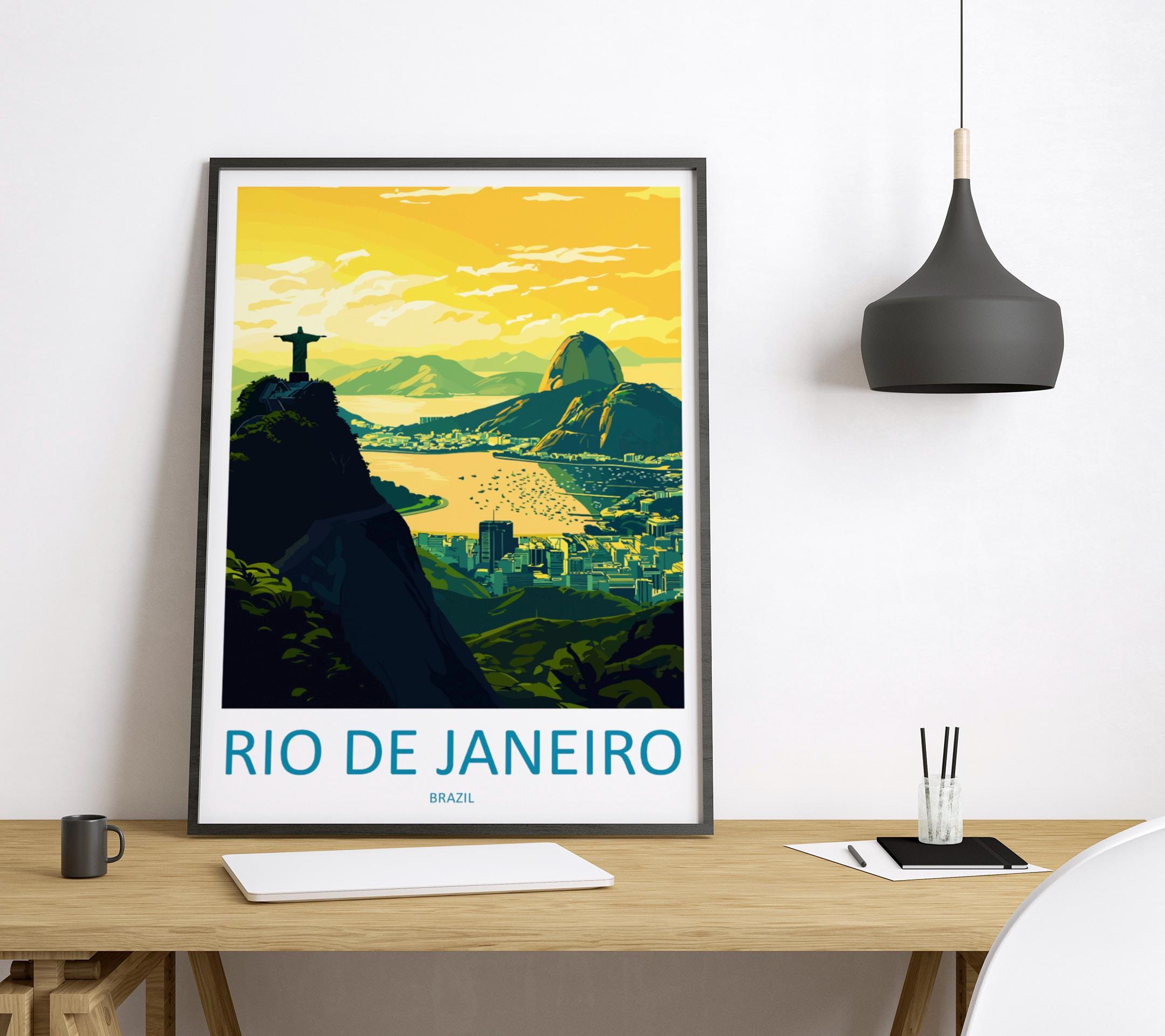 Rio De Janeiro Travel Print Wall Art Rio De Janeiro Wall Hanging Home Decor Rio De Janeiro Gift Art Lovers Wall Art Print Art Brazil Art