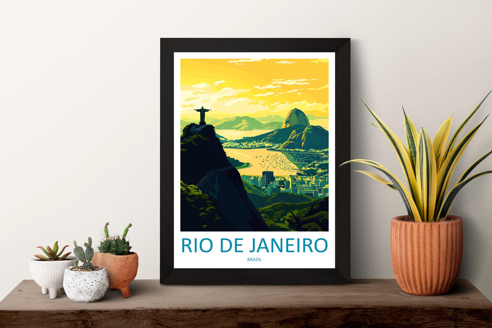 Rio De Janeiro Travel Print Wall Art Rio De Janeiro Wall Hanging Home Decor Rio De Janeiro Gift Art Lovers Wall Art Print Art Brazil Art