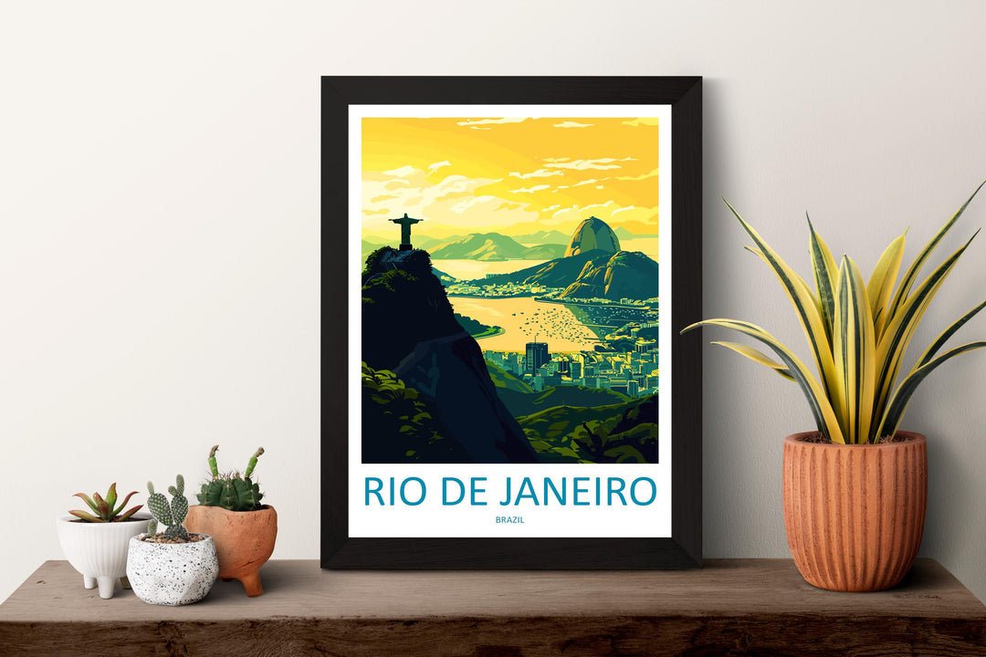 Rio De Janeiro Travel Print Wall Art Rio De Janeiro Wall Hanging Home Decor Rio De Janeiro Gift Art Lovers Wall Art Print Art Brazil Art