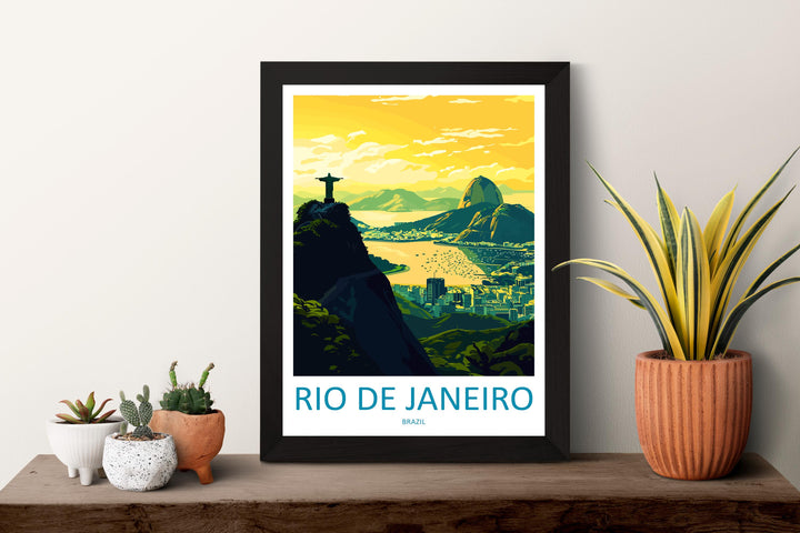 Rio De Janeiro Travel Print Wall Art Rio De Janeiro Wall Hanging Home Decor Rio De Janeiro Gift Art Lovers Wall Art Print Art Brazil Art