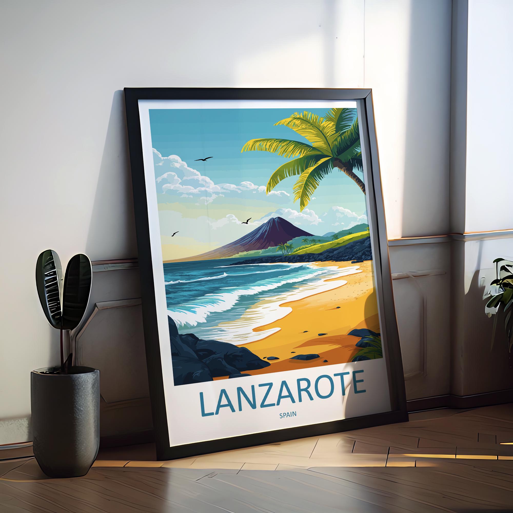 Lanzarote Travel Print Wall Art Lanzarote Wall Hanging Home Décor Lanzarote Gift Art Lovers Spain Art Lover Gift Lanzarote Wall Décor