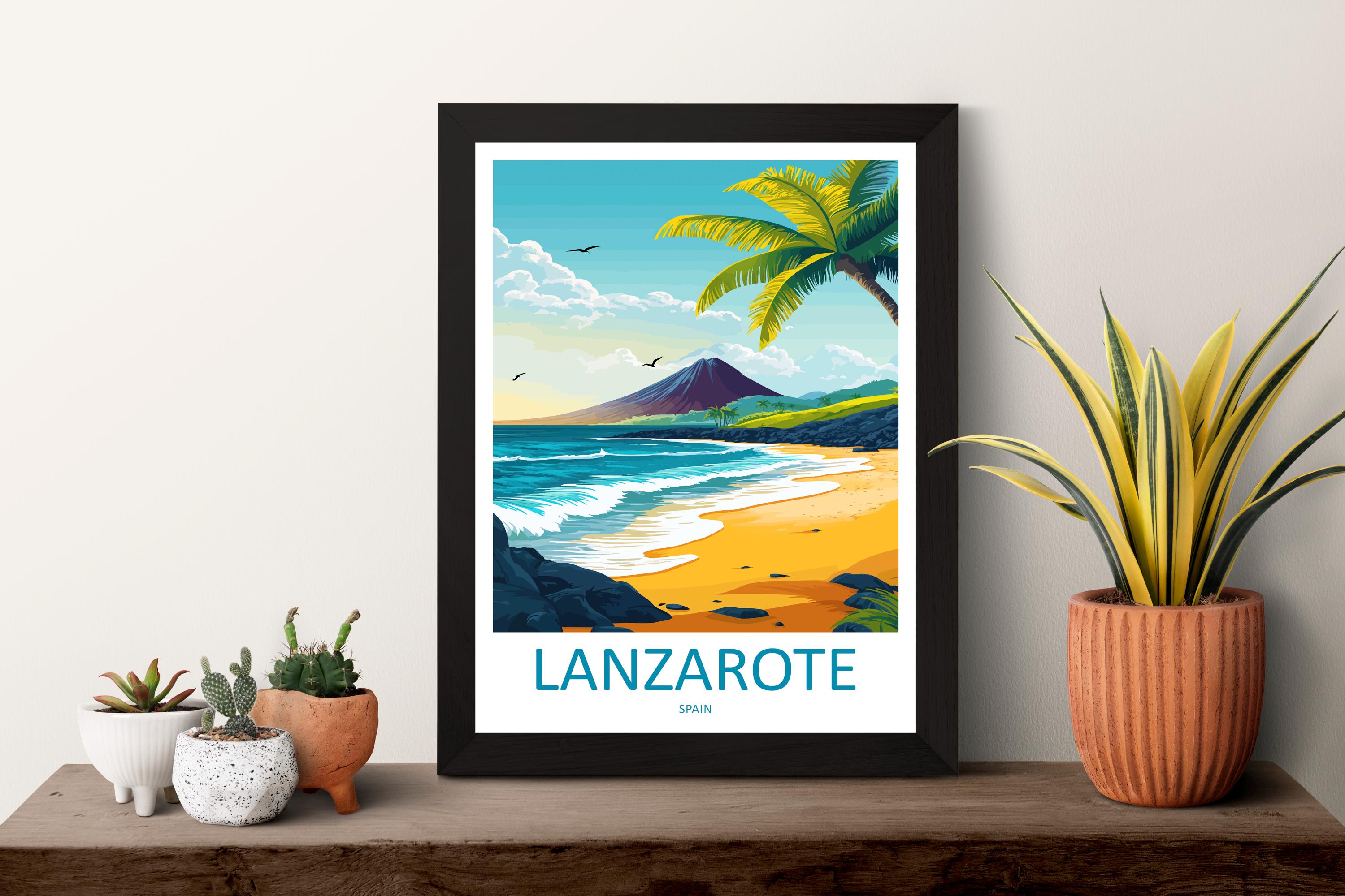 Lanzarote Travel Print Wall Art Lanzarote Wall Hanging Home Décor Lanzarote Gift Art Lovers Spain Art Lover Gift Lanzarote Wall Décor