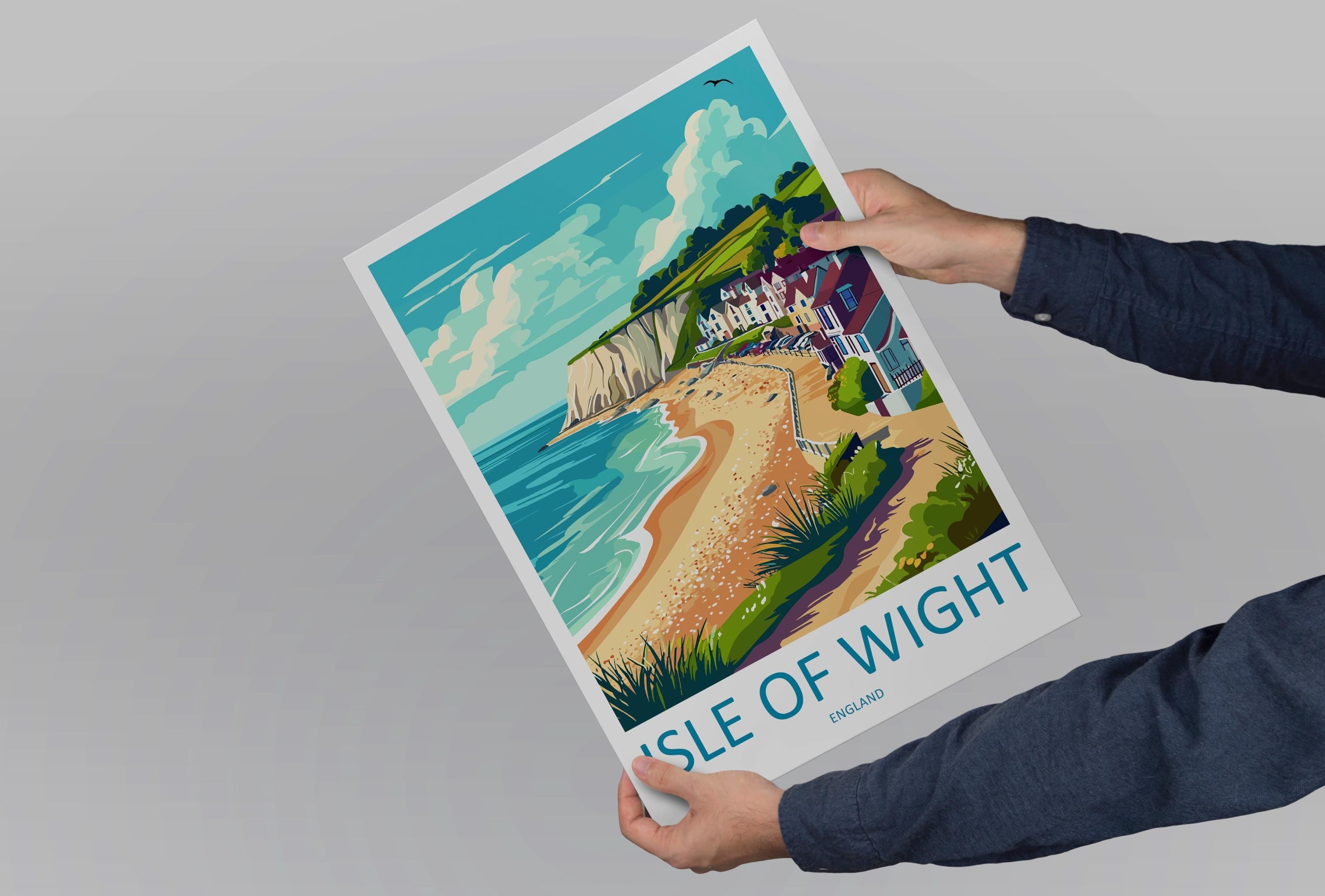 Isle Of Wight Travel Print Wall Art Isle Of Wight Wall Hanging Home Decor Isle Of Wight Gift Art Lovers Wall Art AONB Print