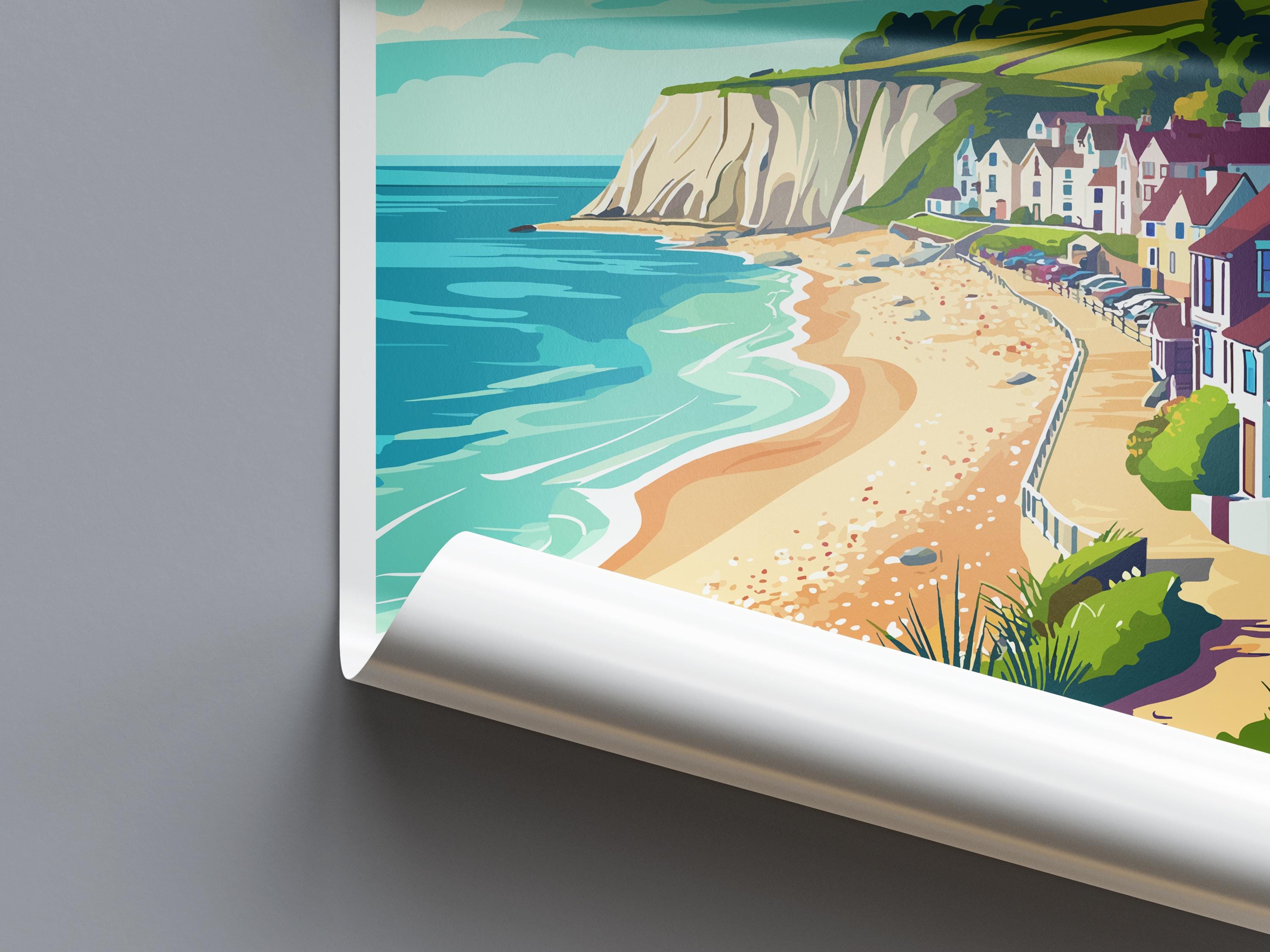 Isle Of Wight Travel Print Wall Art Isle Of Wight Wall Hanging Home Decor Isle Of Wight Gift Art Lovers Wall Art AONB Print