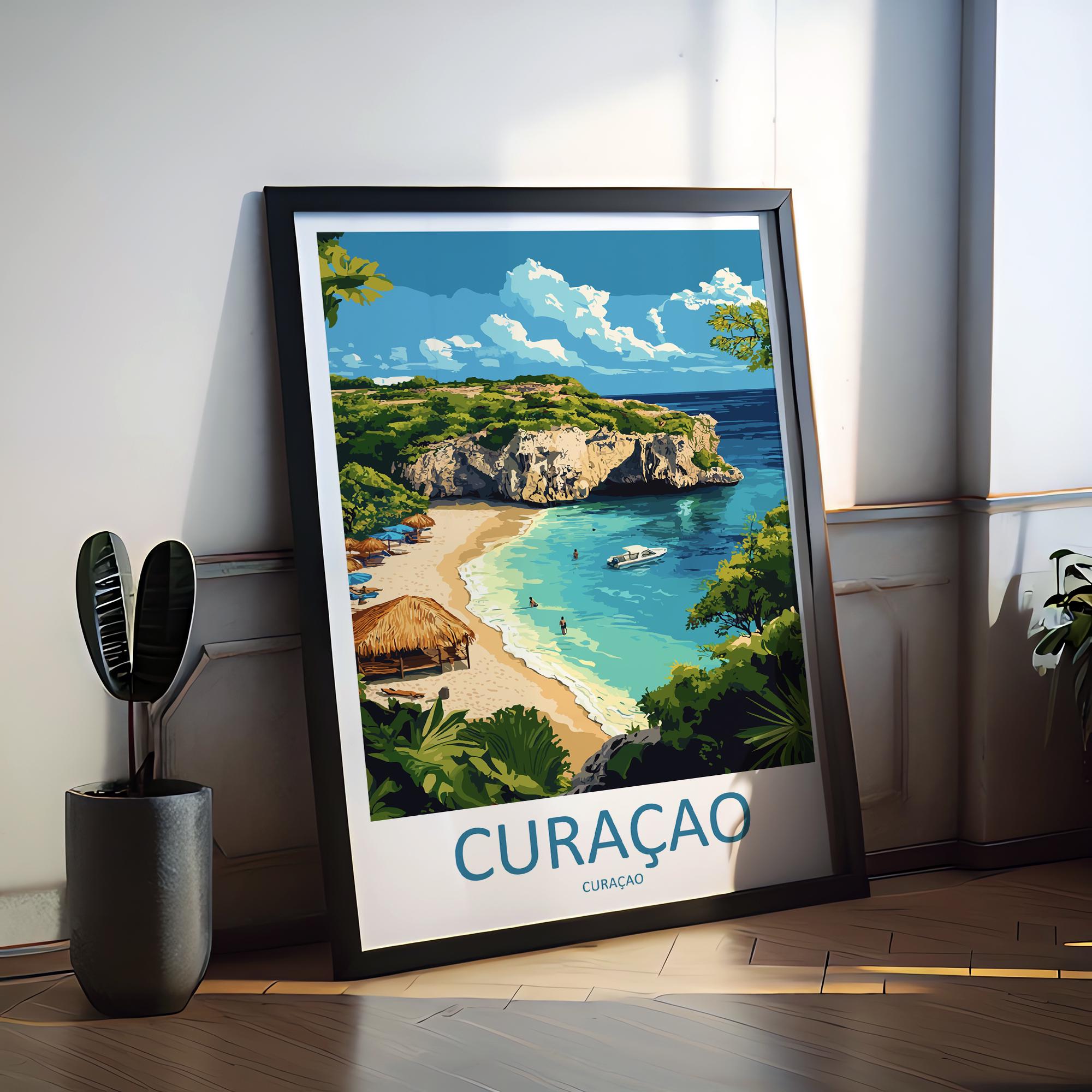 Curaçao Travel Print Wall Art Curaçao Wall Hanging Home Décor Curaçao Gift Art Lovers Wall Art Caribbean Travel Print Poster Gift