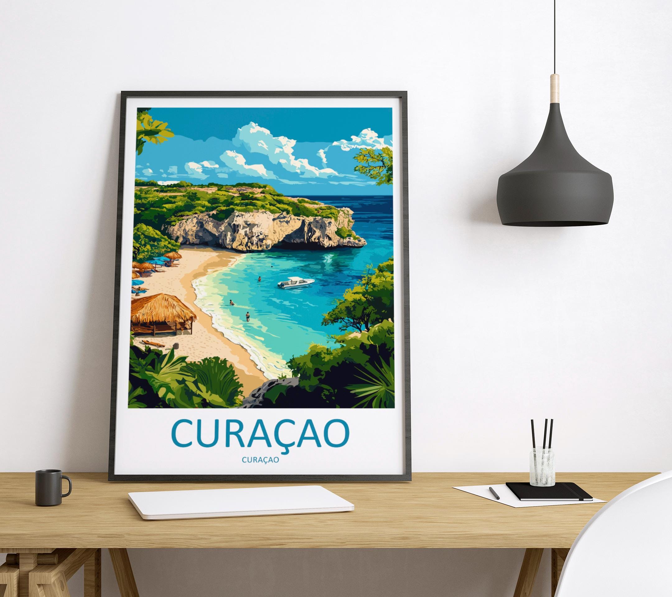 Curaçao Travel Print Wall Art Curaçao Wall Hanging Home Décor Curaçao Gift Art Lovers Wall Art Caribbean Travel Print Poster Gift