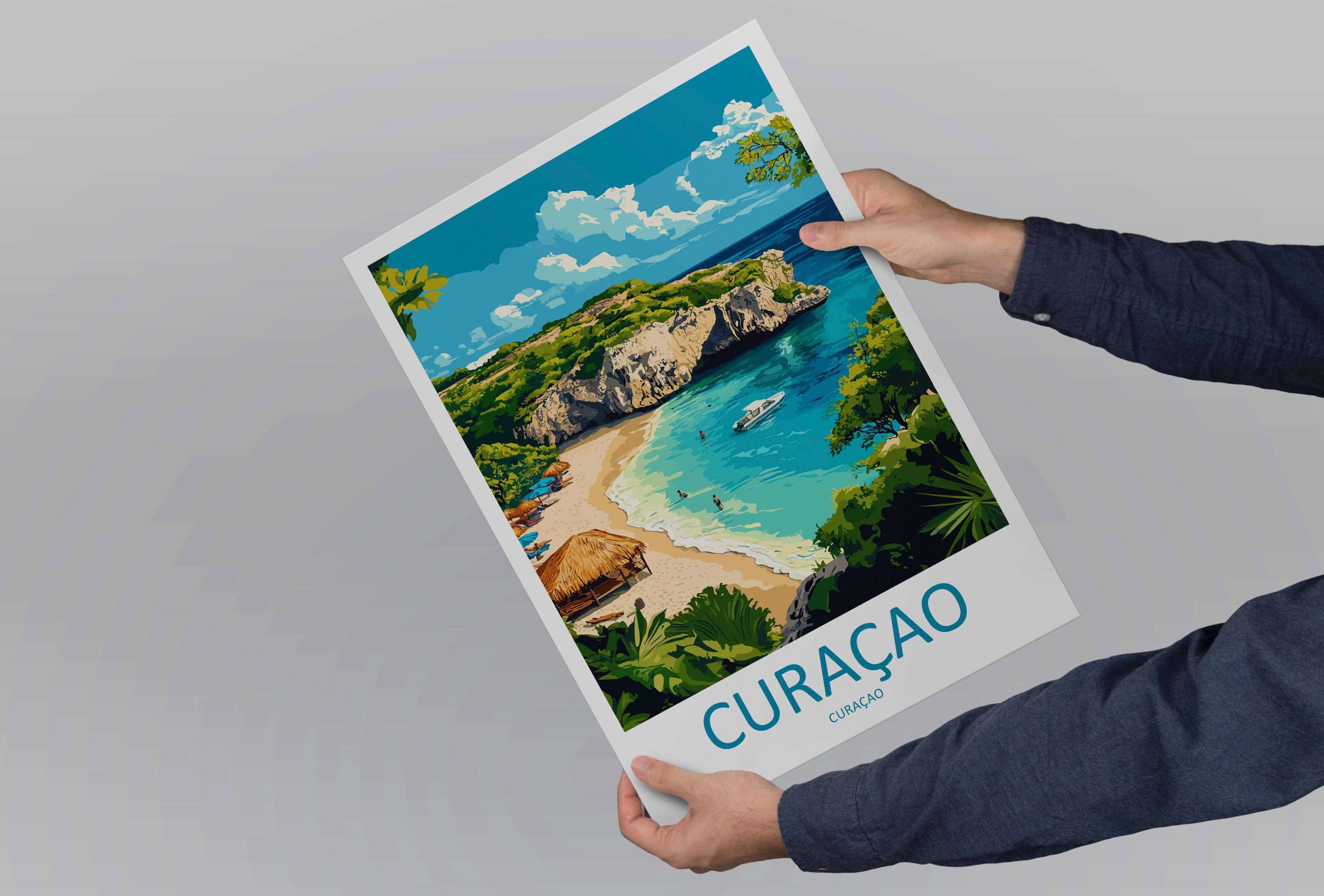 Curaçao Travel Print Wall Art Curaçao Wall Hanging Home Décor Curaçao Gift Art Lovers Wall Art Caribbean Travel Print Poster Gift