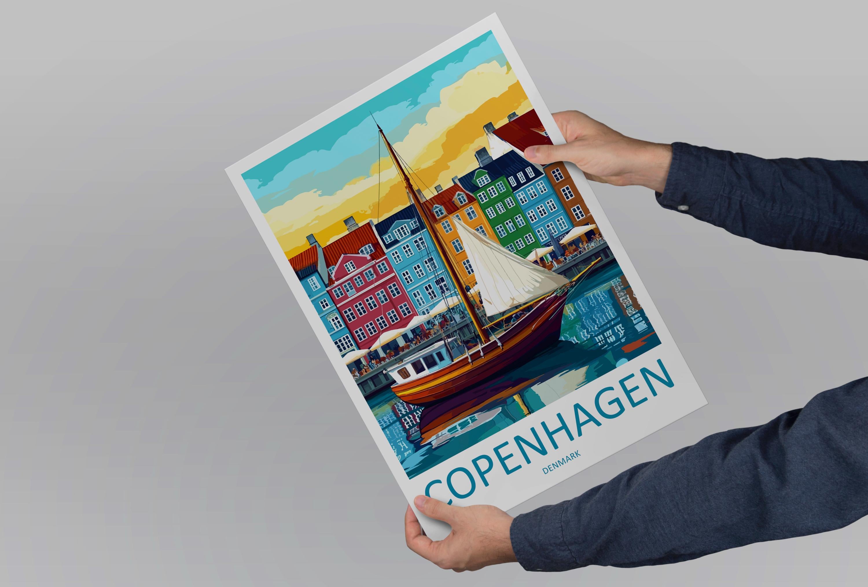 Copenhagen Travel Print Wall Art Copenhagen Wall Hanging Home Décor Copenhagen Gift Art Lovers Denmark Art Lover Gift Copenhagen Wall Décor