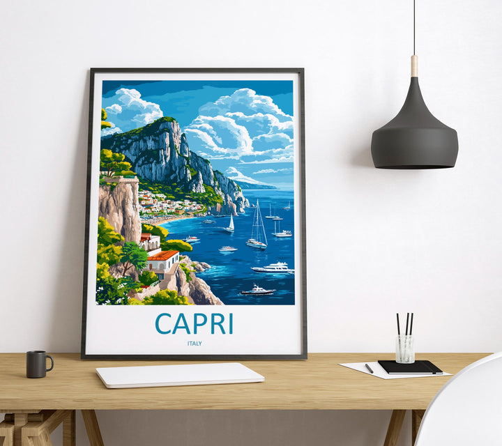 Capri Travel Print Wall Art Capri Travel Gift Wall Hanging Art Decor