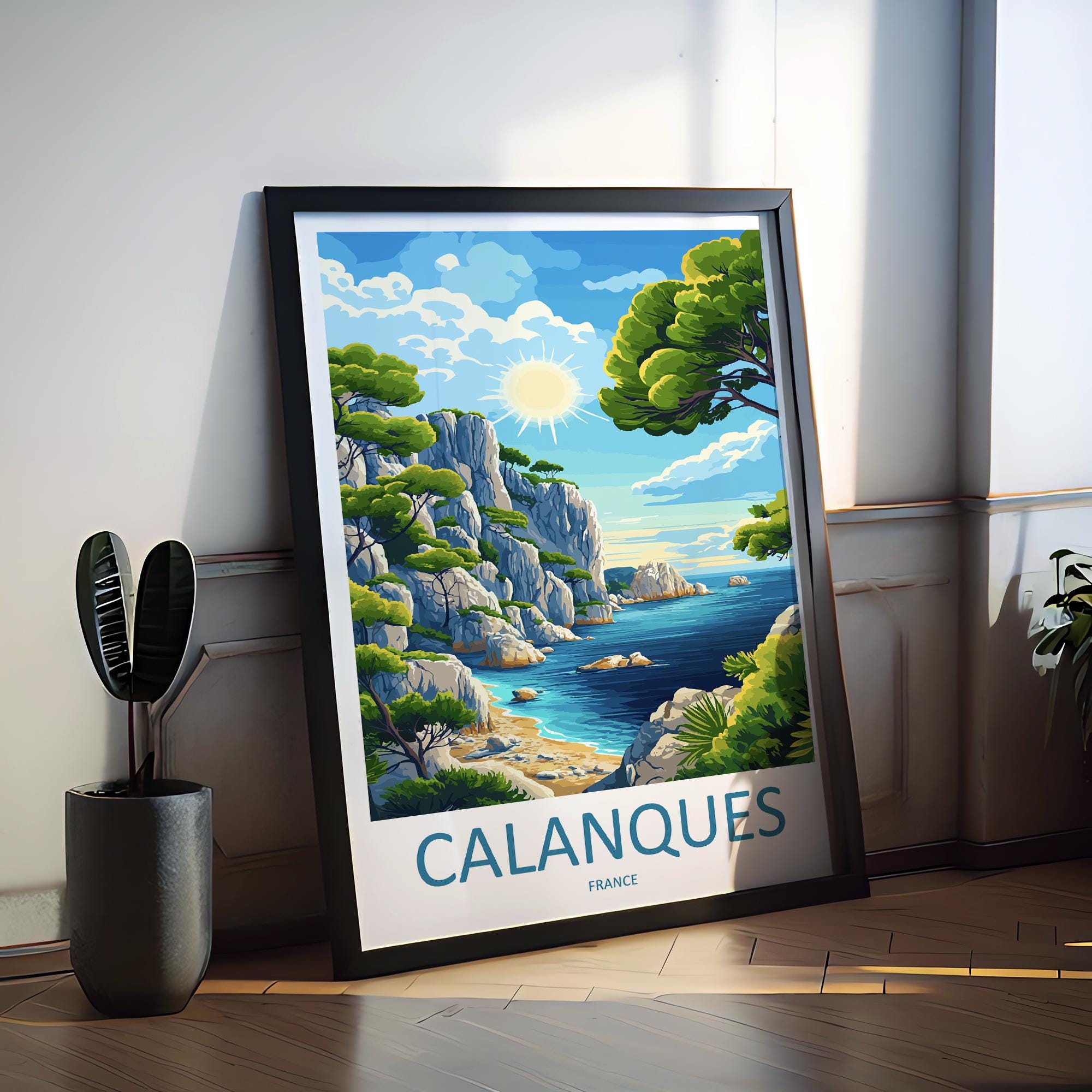 Calanques Travel Print Wall Art Calanques France Wall Hanging Home Decoration Calanques Gift Art Lovers Wall Art Print Calanques Wall Ar