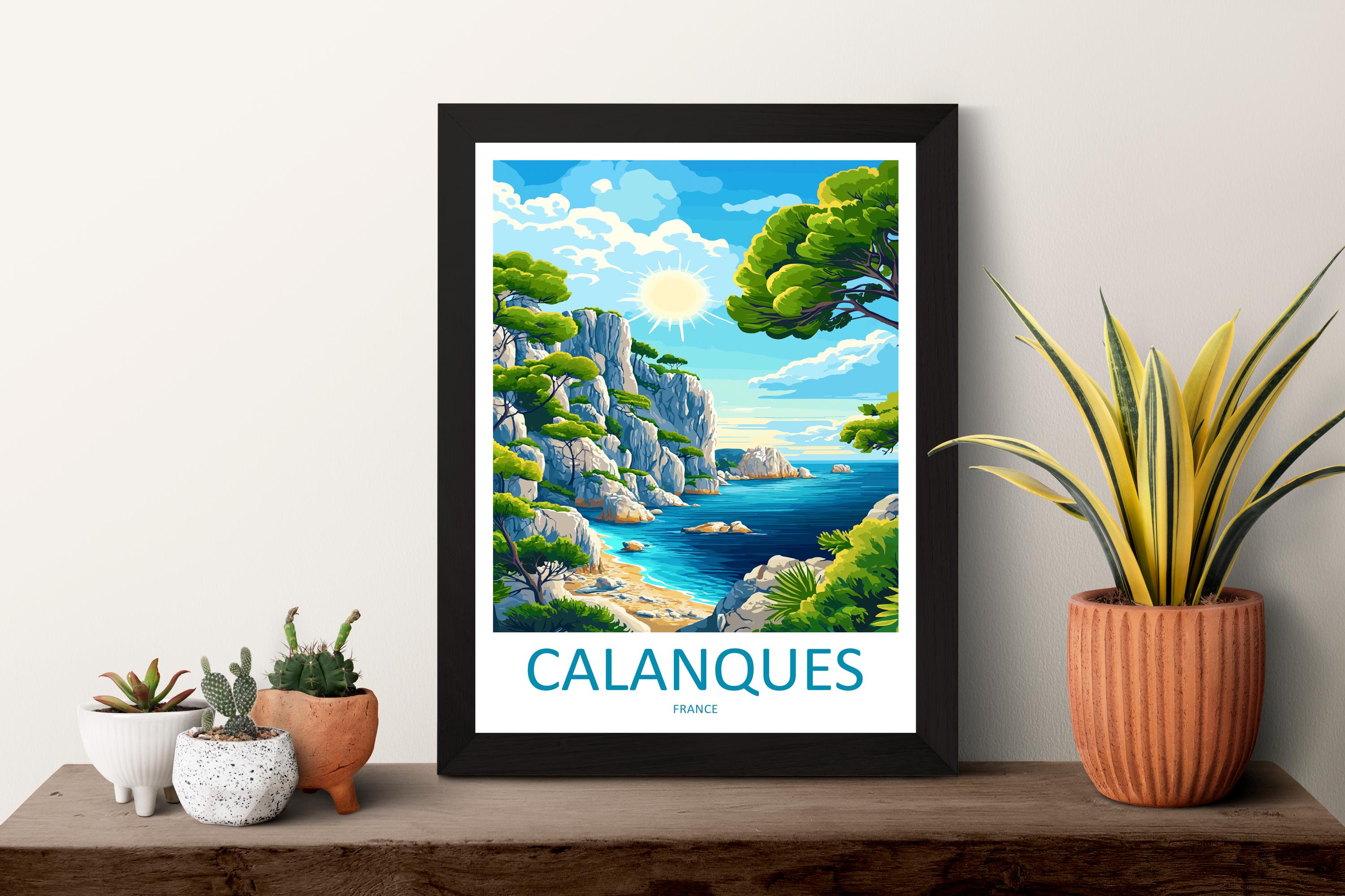 Calanques Travel Print Wall Art Calanques France Wall Hanging Home Decoration Calanques Gift Art Lovers Wall Art Print Calanques Wall Ar