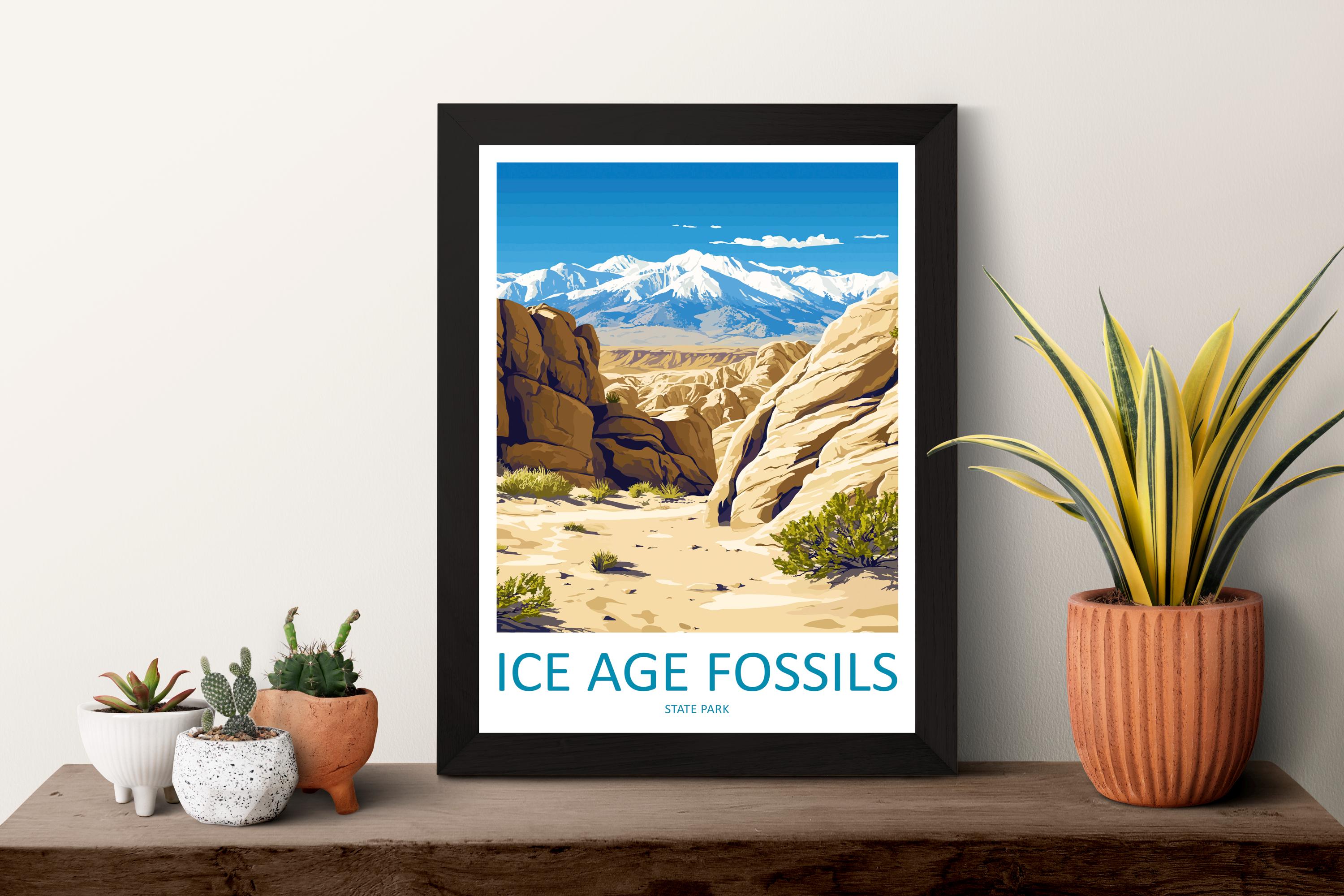 Ice Age Fossils Travel Print Ice Age Fossils Wall Decor Nevada Ice Age Fossils Art Ice Age Fossils Wall Art Nevada Poster Gift Fossil Park