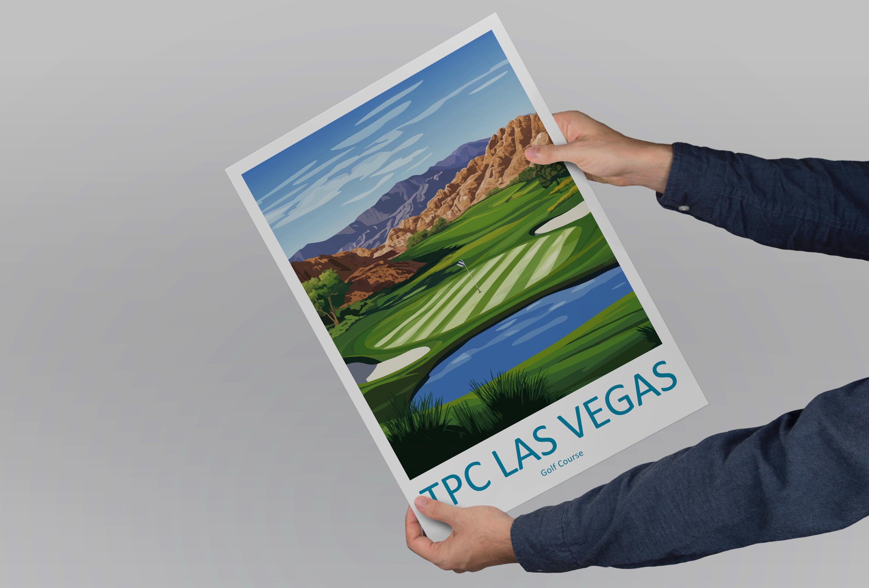 TPC Las Vegas Travel Print Tpc Las Vegas Wall Decor Nevada Tpc Las Vegas Art Tpc Las Vegas Wall Art Nevada Poster Gift for Golf Lovers