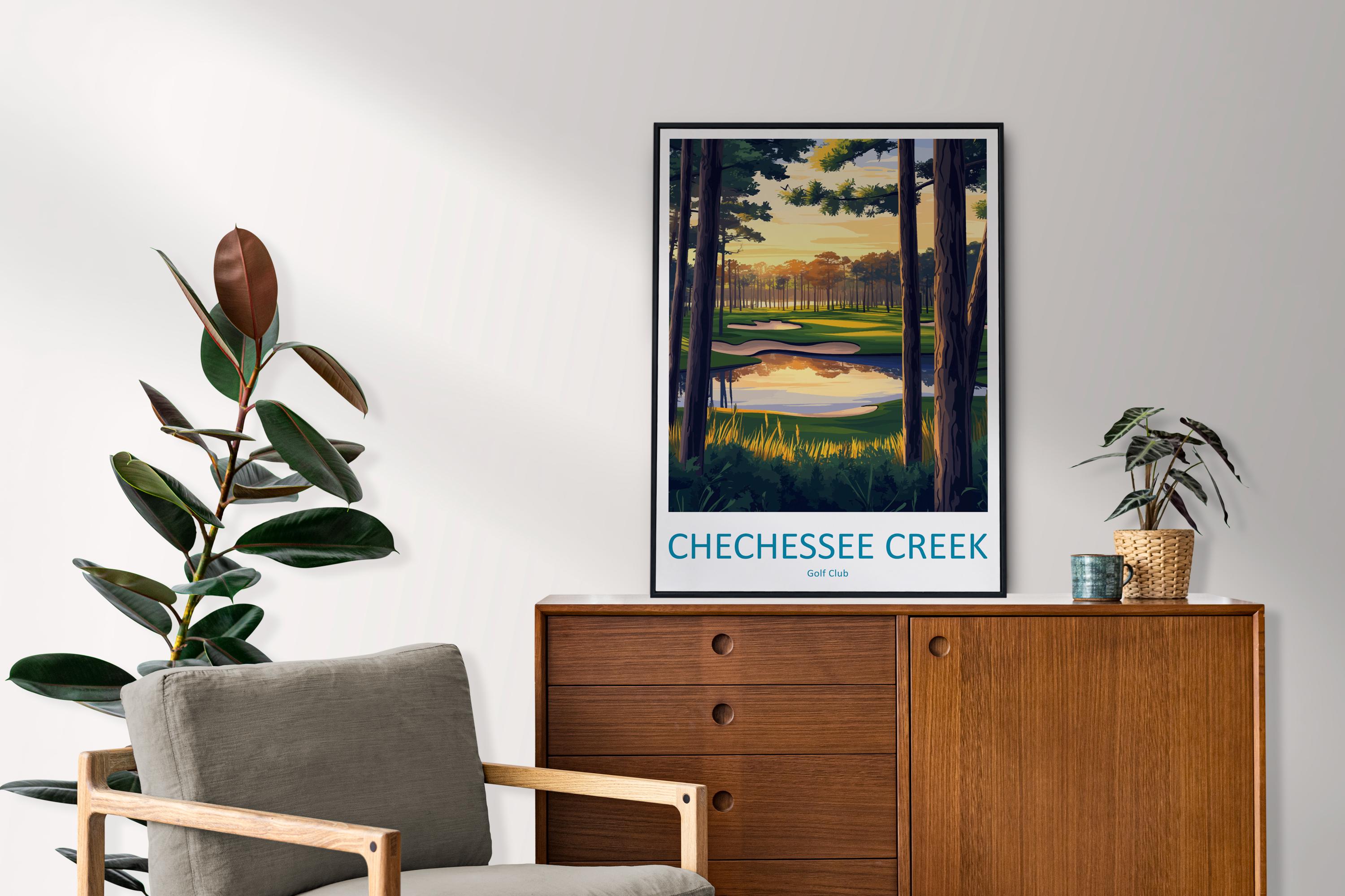 Chechessee Creek Golf Travel Print Chechessee Creek Wall Decor South Carolina Golf Art Chechessee Creek Wall Art Golf Poster Gift for Golfer