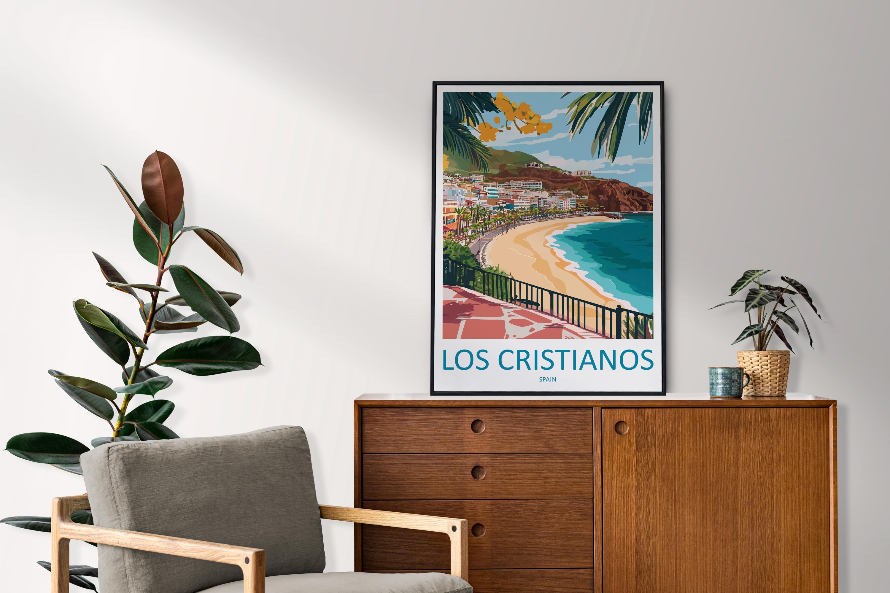 Los Cristianos Travel Print Los Cristianos Wall Decor Spain Los Cristianos Art Los Cristianos Wall Art Tenerife Poster Gift for Beach Lovers