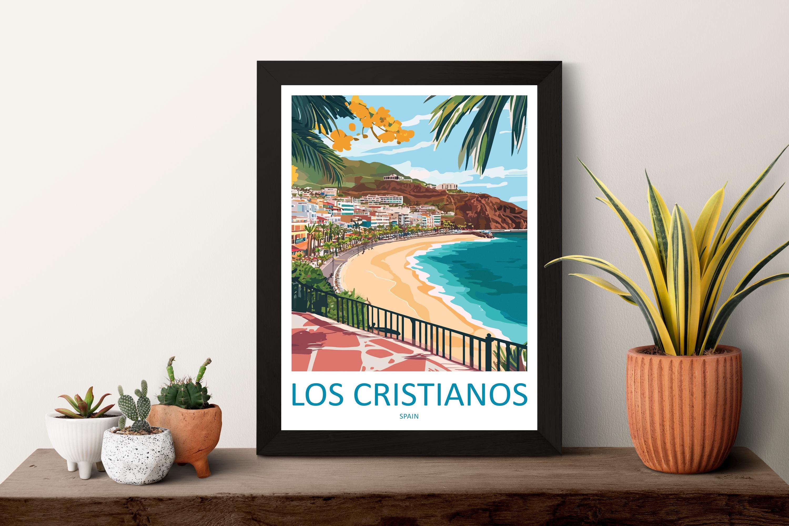 Los Cristianos Travel Print Los Cristianos Wall Decor Spain Los Cristianos Art Los Cristianos Wall Art Tenerife Poster Gift for Beach Lovers