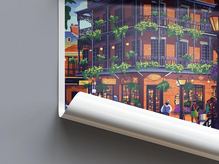 New Orleans French Quarter Travel Print French Quarter Wall Decor Louisiana French Quarter Art New Orleans Wall Art Poster Gift Jazz Lovers