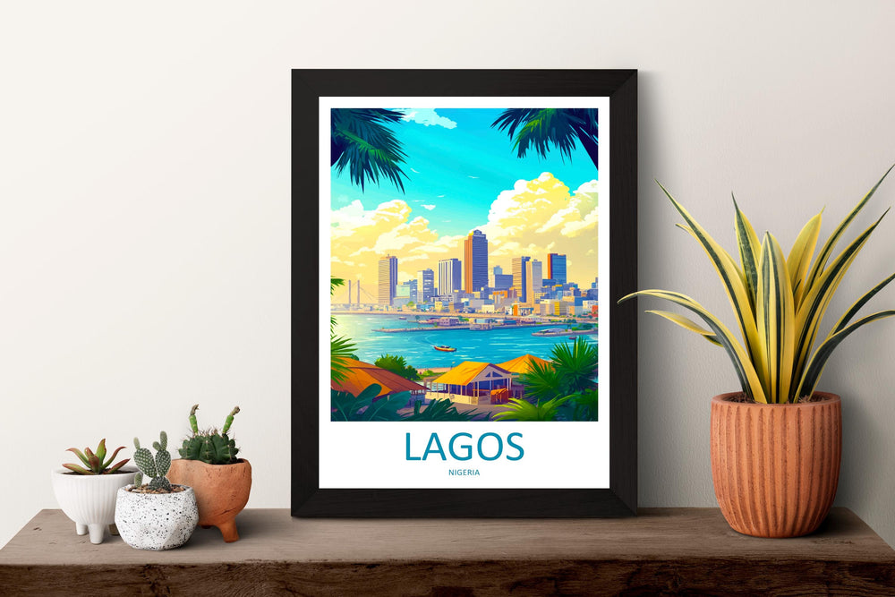Lagos Nigeria Travel Print Lagos Wall Decor Nigeria Lagos Art Lagos Wall Art Africa Poster Gift for City Lagos Nigeria Travel Print Africa