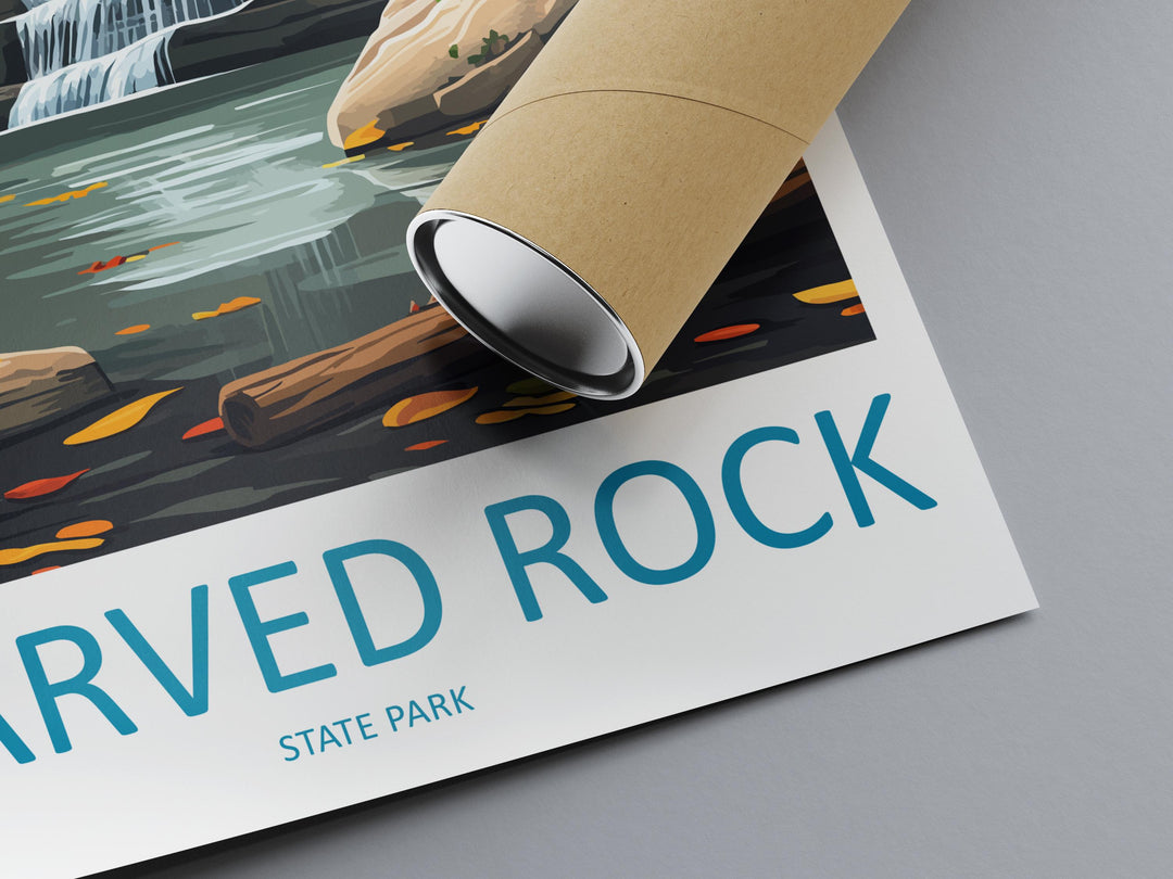 Starved Rock State Park Travel Print Starved Rock Wall Decor Illinois Starved Rock Art Starved Rock Wall Art Poster Gift Starved Rock Poster
