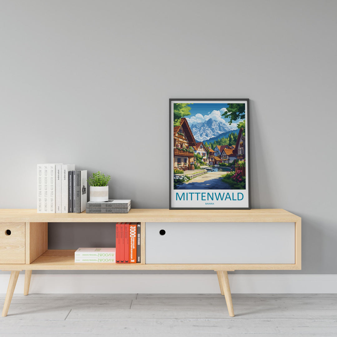Mittenwald Travel Print Mittenwald Wall Decor Germany Mittenwald Art Mittenwald Wall Art Bavarian Alps Poster Gift Mittenwald Poster Bavaria