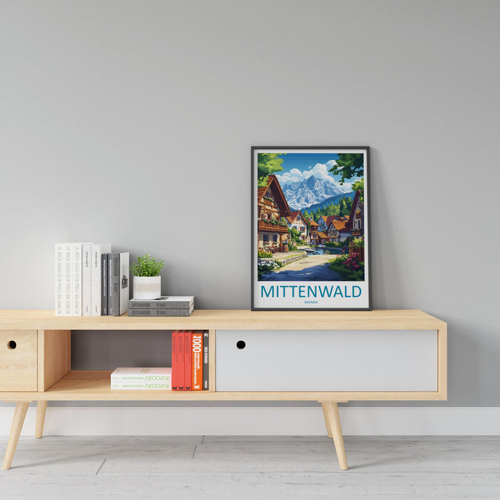 Mittenwald Travel Print Mittenwald Wall Decor Germany Mittenwald Art Mittenwald Wall Art Bavarian Alps Poster Gift Mittenwald Poster Bavaria