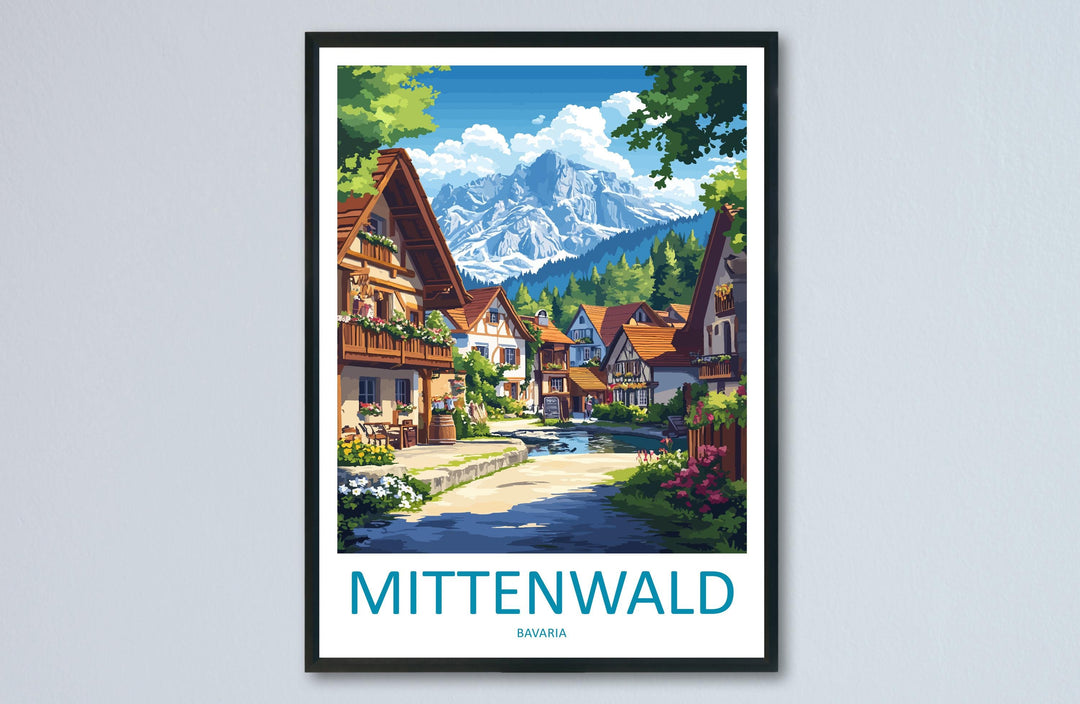 Mittenwald Travel Print Mittenwald Wall Decor Germany Mittenwald Art Mittenwald Wall Art Bavarian Alps Poster Gift Mittenwald Poster Bavaria