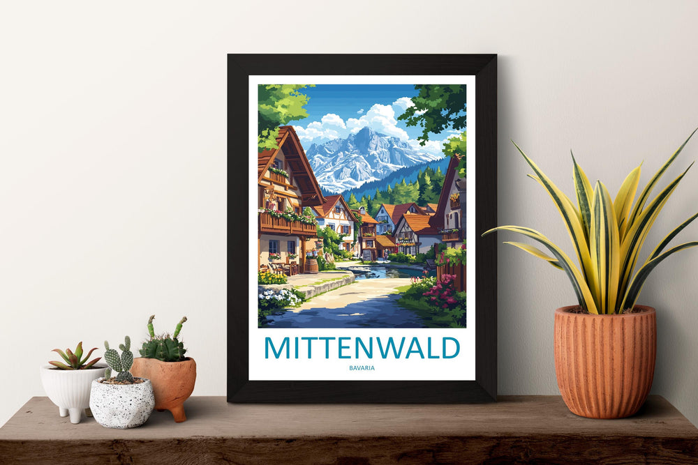 Mittenwald Travel Print Mittenwald Wall Decor Germany Mittenwald Art Mittenwald Wall Art Bavarian Alps Poster Gift Mittenwald Poster Bavaria