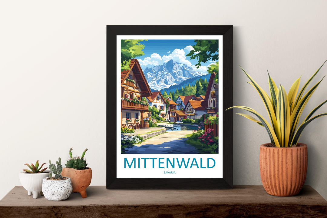 Mittenwald Travel Print Mittenwald Wall Decor Germany Mittenwald Art Mittenwald Wall Art Bavarian Alps Poster Gift Mittenwald Poster Bavaria