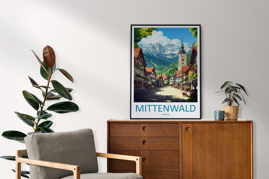 Mittenwald Travel Print Mittenwald Wall Decor Germany Mittenwald Art Mittenwald Wall Art Bavarian Alps Poster Gift Mittenwald Poster Bavaria