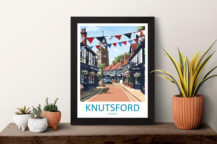 Knutsford Travel Print Knutsford Wall Decor England Knutsford Art Knutsford Wall Art Cheshire Poster Gift for Historic Town Lovers