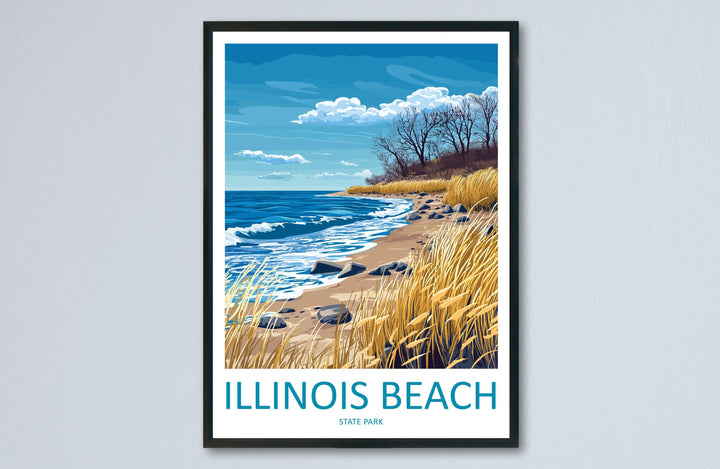 Illinois Beach State Park Travel Print Illinois Beach Wall Decor Illinois Beach Art Illinois Beach Wall Art Illinois Poster Gift Illinois