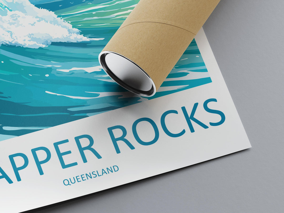 Snapper Rocks Travel Print Snapper Rocks Wall Decor Australia Snapper Rocks Art Snapper Rocks Wall Art Queensland Poster Gift for Surf Lover