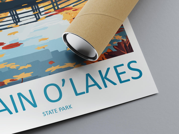 Chain O’Lakes State Park Travel Print Chain O’Lakes Wall Decor Illinois Chain O’Lakes Art Chain O’Lakes Wall Art Illinois Poster Gift