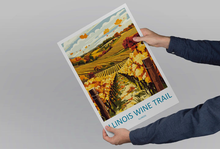 Southern Illinois Wine Trail Travel Print Southern Illinois Wall Decor Illinois Wine Trail Art Illinois Wall Art Poster Gift for Wine Lovers