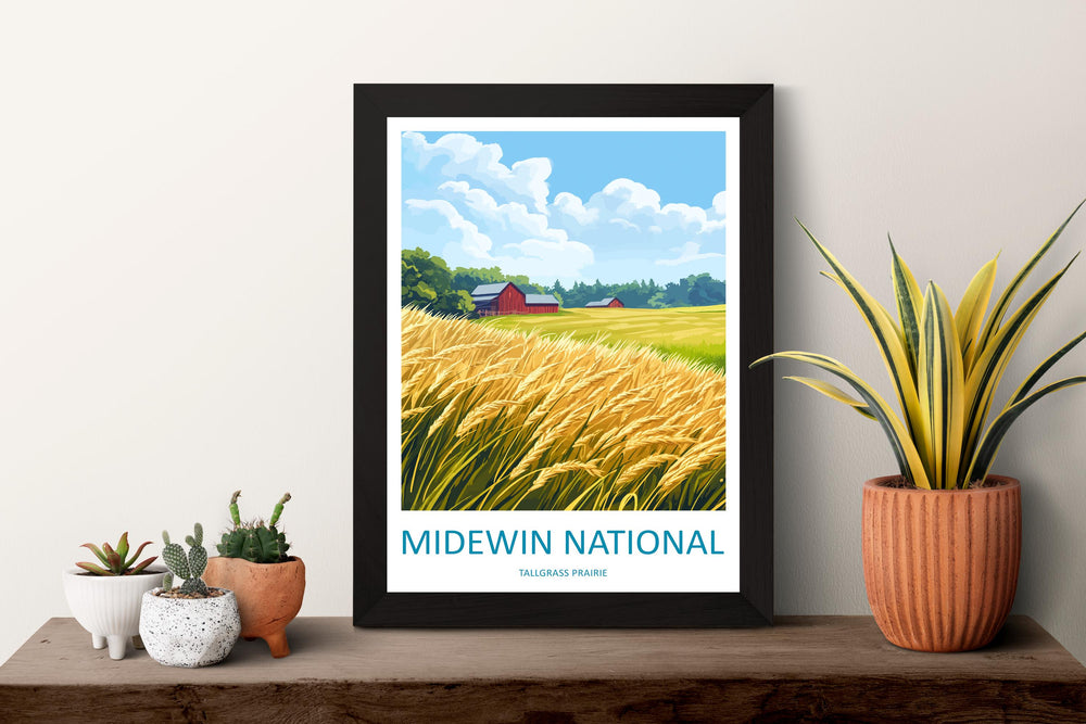 Midewin National Tallgrass Prairie Travel Print Midewin Wall Decor Illinois Midewin Art Midewin Wall Art Poster Gift Nature Prairie Lovers