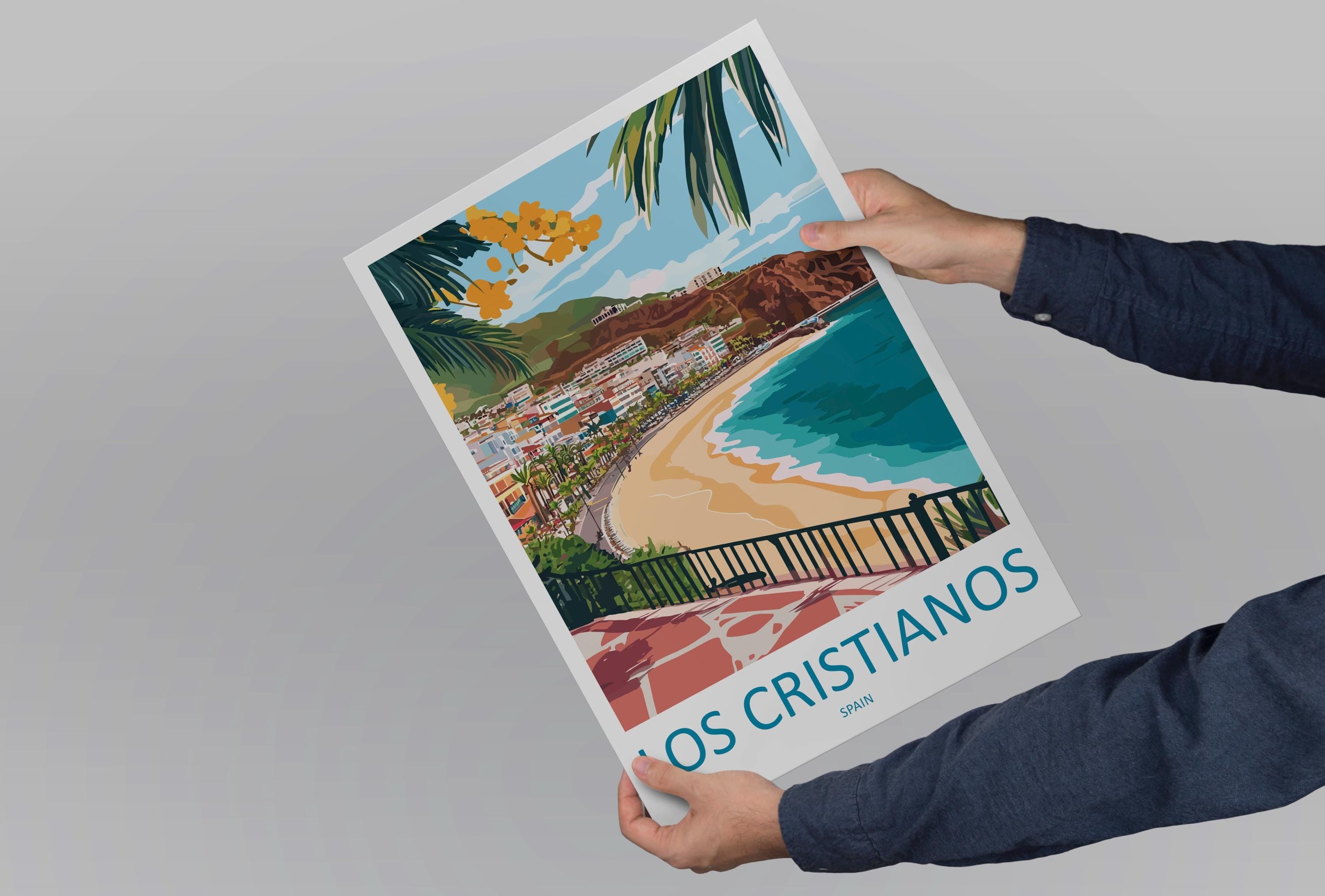 Los Cristianos Travel Print Los Cristianos Wall Decor Spain Los Cristianos Art Los Cristianos Wall Art Tenerife Poster Gift for Beach Lovers