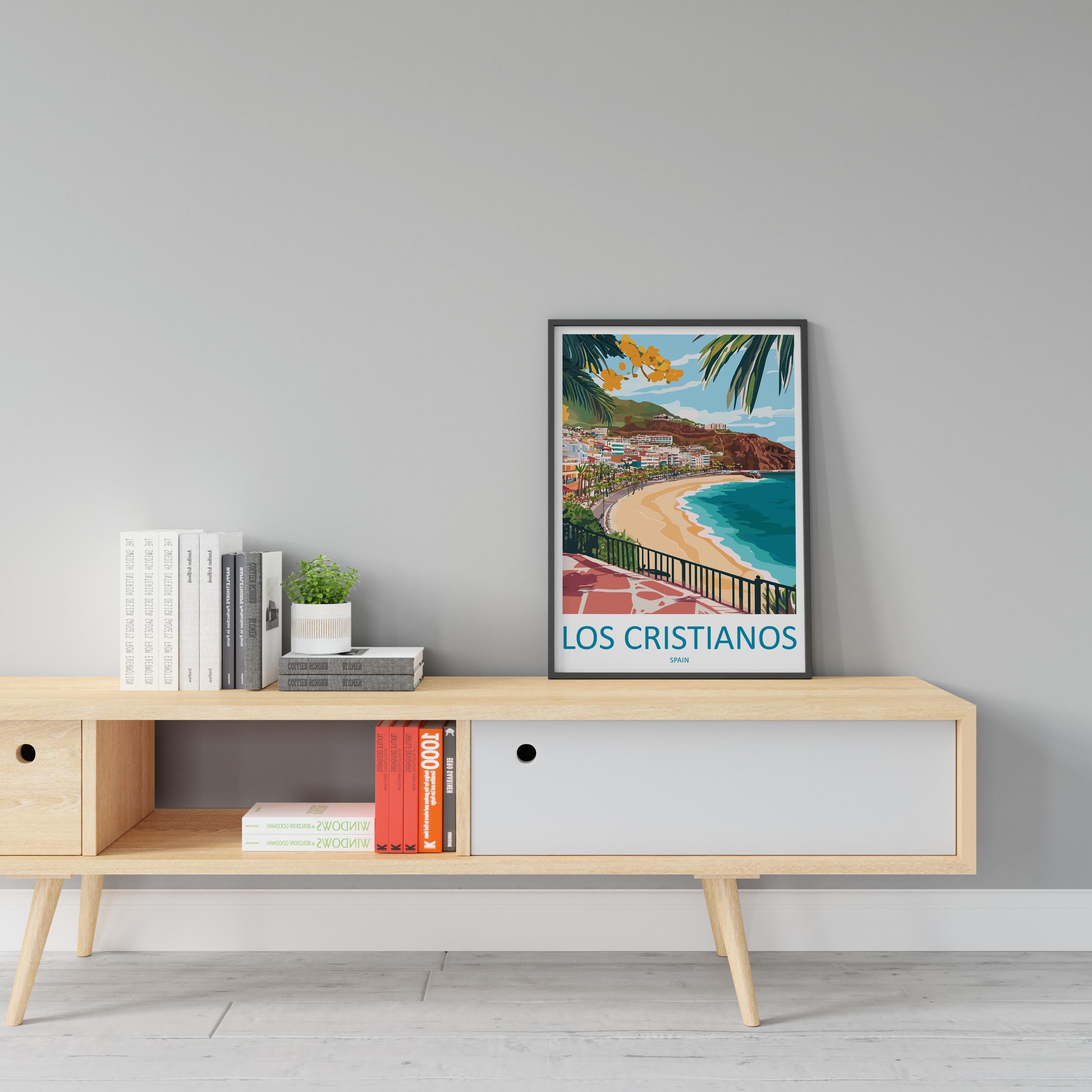 Los Cristianos Travel Print Los Cristianos Wall Decor Spain Los Cristianos Art Los Cristianos Wall Art Tenerife Poster Gift for Beach Lovers