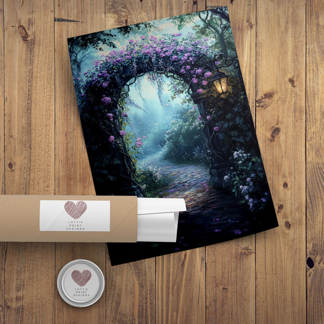 Witch Vine Archway Print: Vintage Gothic Garden Wall Decor