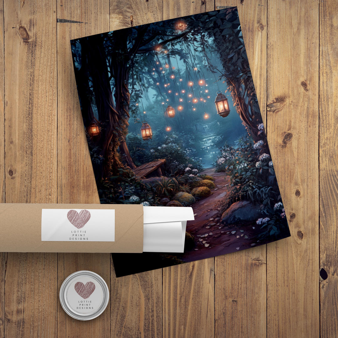 Vintage Fairy Garden Print: Enchanted Nature, Cottagecore Art