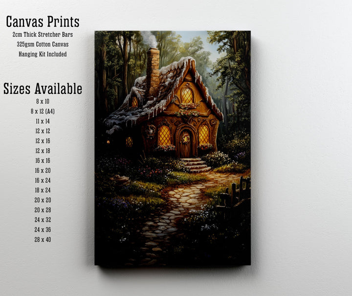Gingerbread House Print, Vintage Cottagecore Fairy Tale Art