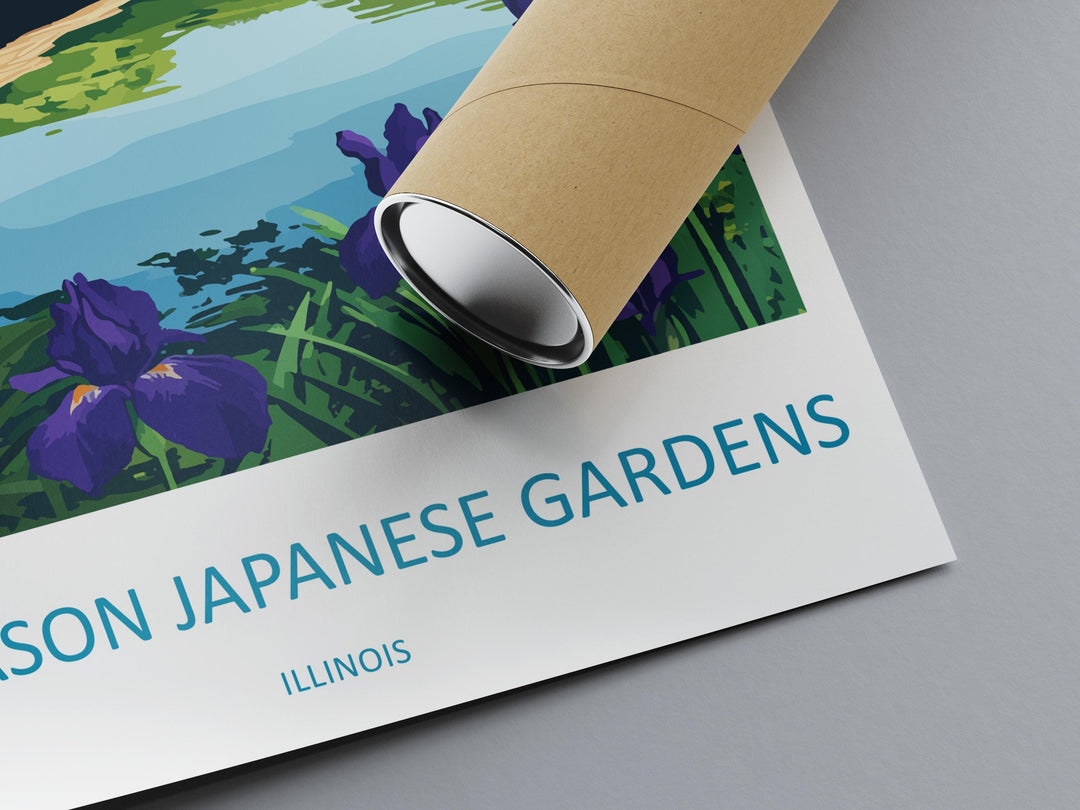 Anderson Japanese Gardens Travel Print Anderson Gardens Wall Decor Illinois Anderson Gardens Art Anderson Japanese Gardens Wall Art Poster
