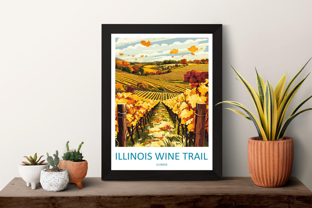 Southern Illinois Wine Trail Travel Print Southern Illinois Wall Decor Illinois Wine Trail Art Illinois Wall Art Poster Gift for Wine Lovers