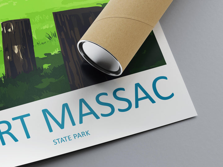 Fort Massac State Park Travel Print Fort Massac Wall Decor Illinois Fort Massac Art Fort Massac Wall Art Poster Gift for History Lovers
